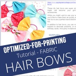 Fabric Hair Bows - Printable Tutorial PDF