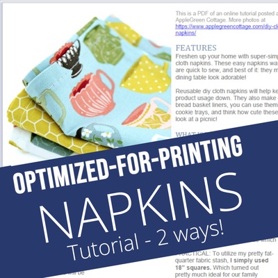 Diy Napkins Two Ways - Printable Tutorial PDF