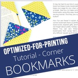 Corner Bookmarks - Printable Tutorial PDF