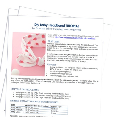 Diy Baby Headband - Printable Tutorial PDF