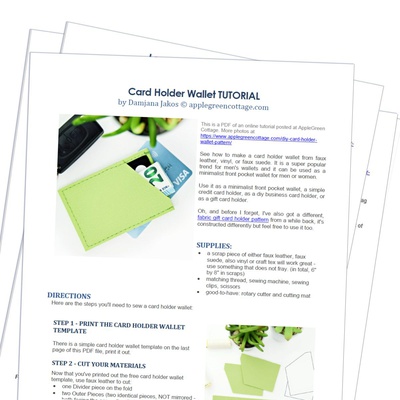 Card Holder Wallet - Printable Tutorial PDF