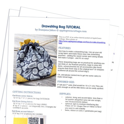Drawstring Bag - Printable Tutorial PDF