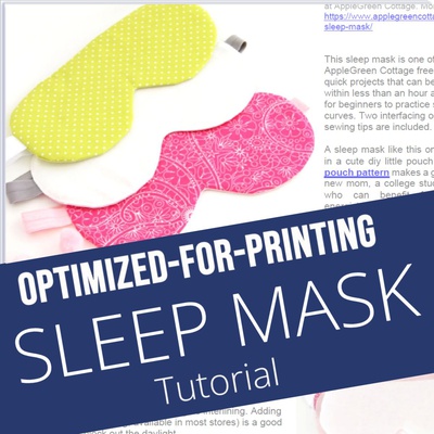 Diy Sleep Mask - Printable Tutorial PDF