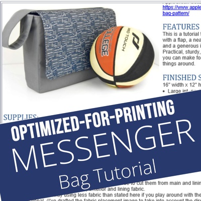 Large MESSENGER Bag - Printable Tutorial PDF