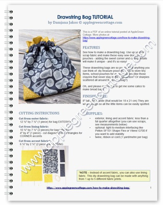 Drawstring Bag - Printable Tutorial PDF