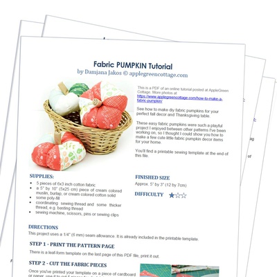 Fabric Pumpkin - Printable Tutorial PDF