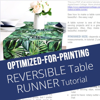 Reversible Table Runner - Printable Tutorial PDF