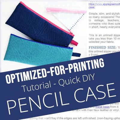 Quick Diy Pencil Case - Printable Tutorial PDF