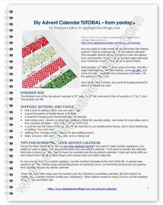 Diy Advent Calendar - Printable Tutorial PDF