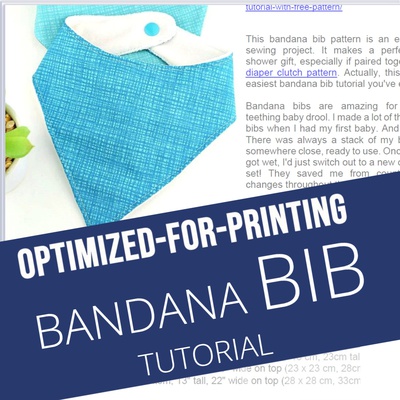BANDANA Bib In 2 Sizes - Printable Tutorial PDF